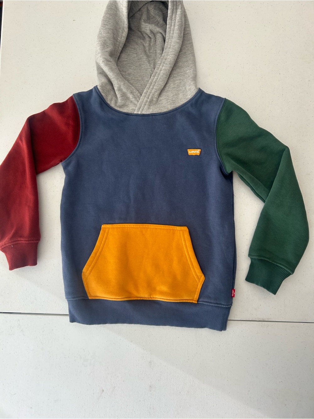 Levi's Kids Colorblock Hoodie Sweatshirt Size 6 (5-6 Yrs) Navy Green Yellow⁠